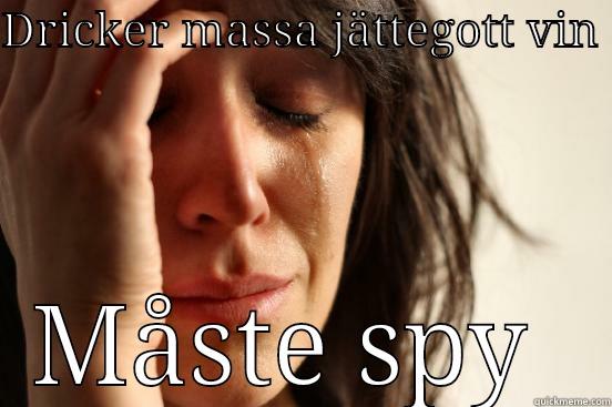 DRICKER MASSA JÄTTEGOTT VIN  MÅSTE SPY  First World Problems