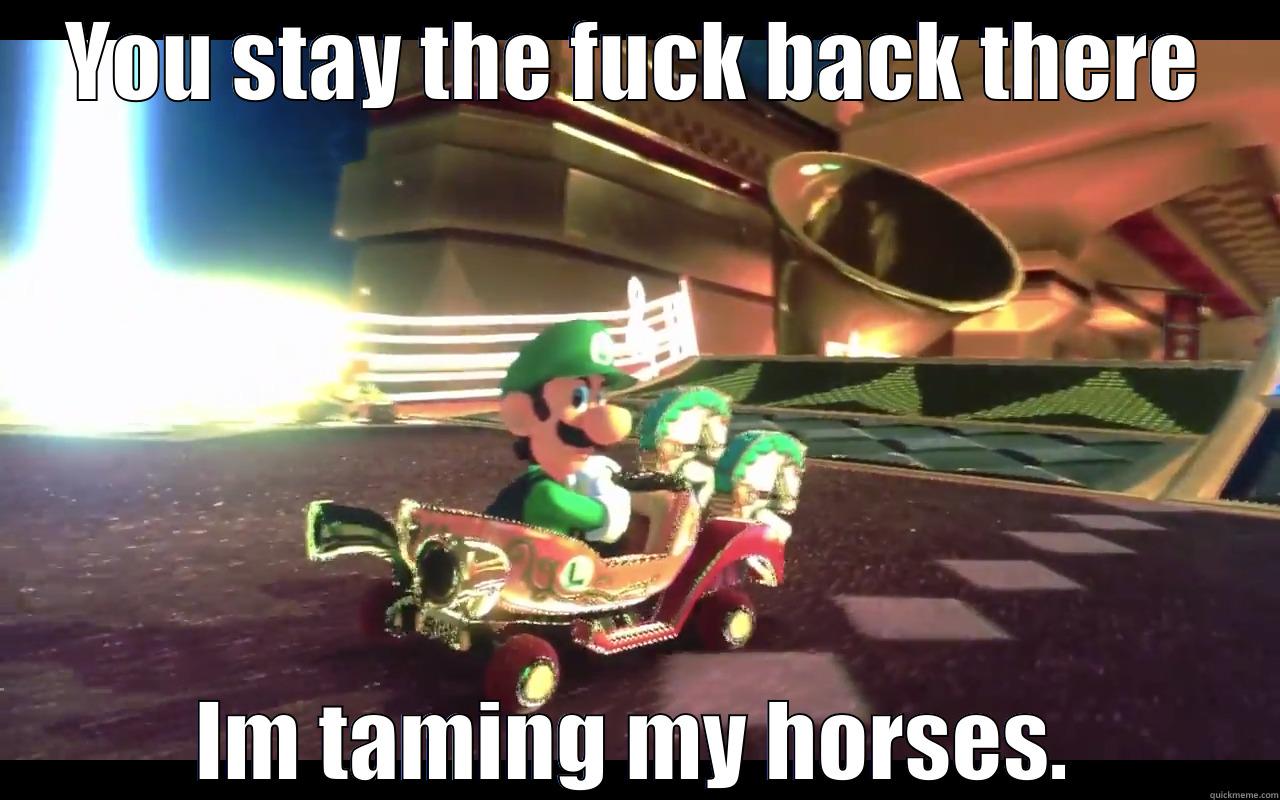 YOU STAY THE FUCK BACK THERE IM TAMING MY HORSES. Misc