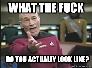 what the fuck do you actually look like? - what the fuck do you actually look like?  Annoyed Picard