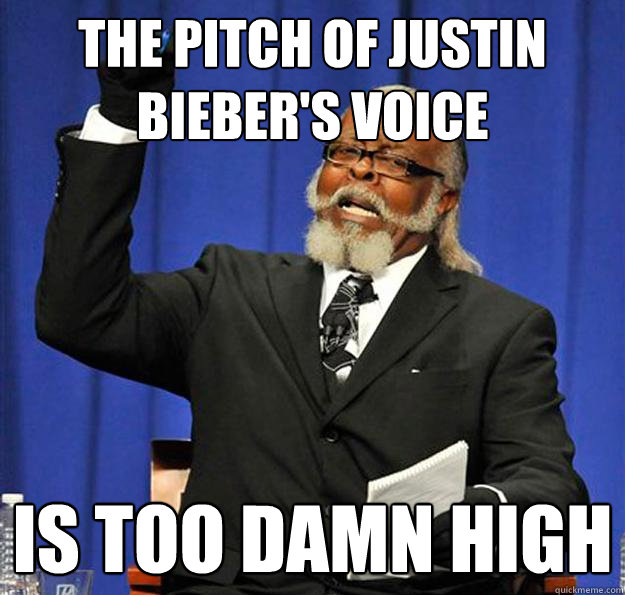 the pitch of justin bieber's voice Is too damn high  Jimmy McMillan