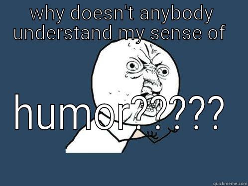 WHY DOESN'T ANYBODY UNDERSTAND MY SENSE OF  HUMOR????? Y U No