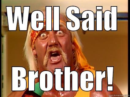 Enthusiastic Hulk Hogan - WELL SAID BROTHER! Misc