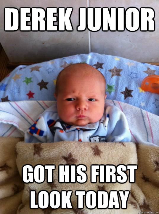 derek junior got his first look today - derek junior got his first look today  baby zoolander