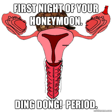 First night of your honeymoon. Ding Dong!  Period. Caption 3 goes here  