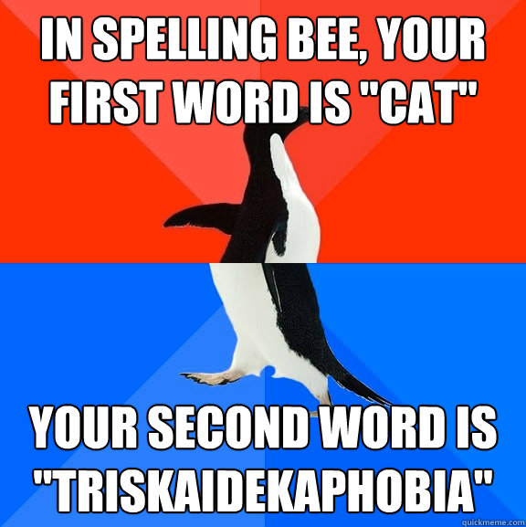 In spelling bee, your first word is 