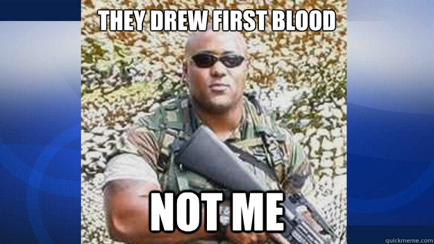 They drew first blood not me - They drew first blood not me  Chocolate Rambo