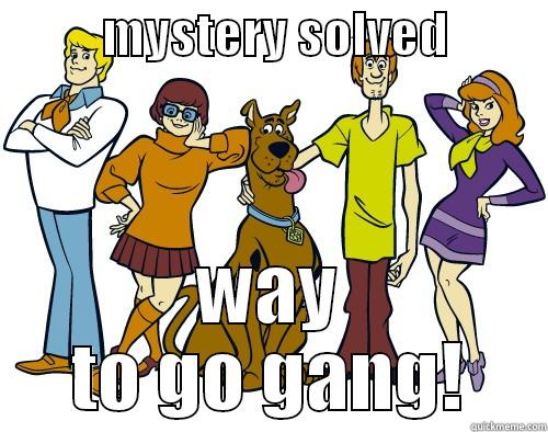           MYSTERY SOLVED           WAY TO GO GANG! Misc