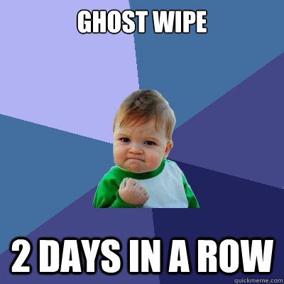 Ghost wipe 2 days in a row  Success Kid