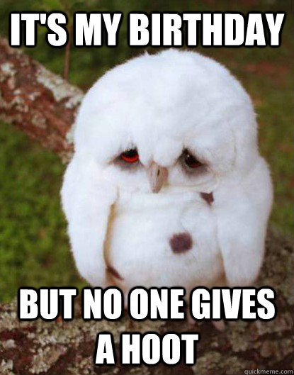 it's my birthday but no one gives a hoot   