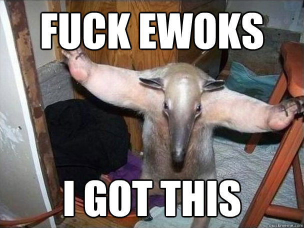 Fuck Ewoks i got this  I got this