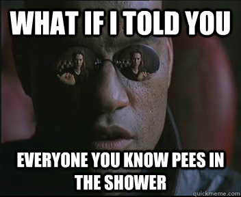 What if I told you everyone you know pees in the shower - What if I told you everyone you know pees in the shower  Morpheus SC