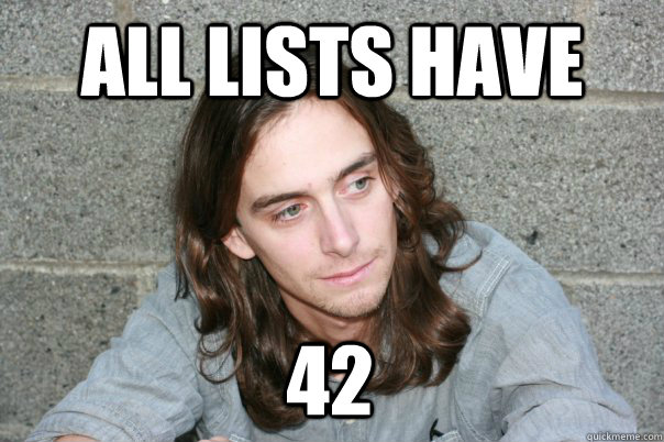 All lists have 42  