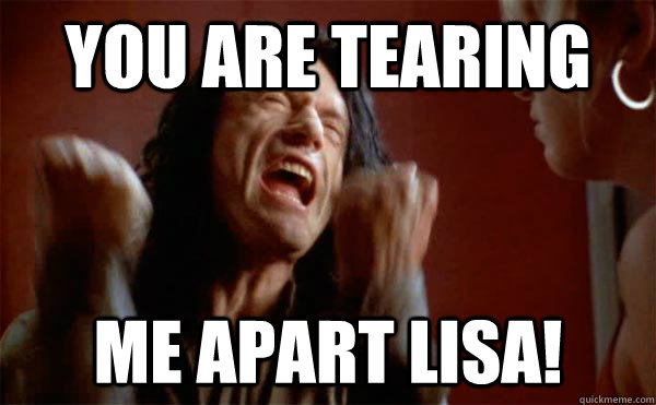 YOU ARE TEARING ME APART LISA!  