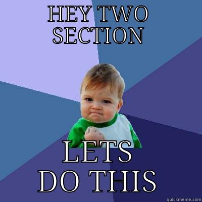 HEY TWO SECTION LETS DO THIS Success Kid