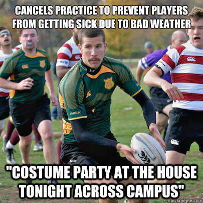 Cancels practice to prevent players from getting sick due to bad weather 