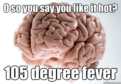 O so you say you like it hot? 105 degree fever  Scumbag Brain
