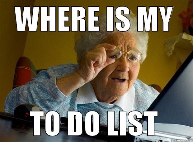 WHERE IS MY TO DO LIST Grandma finds the Internet