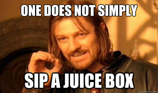 One Does Not Simply Sip a juice box  Boromir