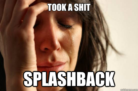 Took a shit splashback  First World Problems