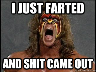 i just farted and shit came out  Ultimate Warrior