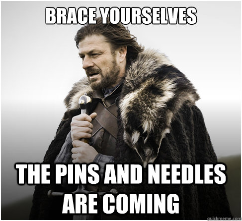 Brace Yourselves The pins and needles are coming  boromirkimjong