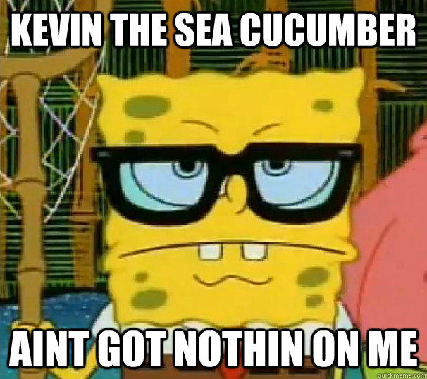 Kevin the sea cucumber aint got nothin on me  