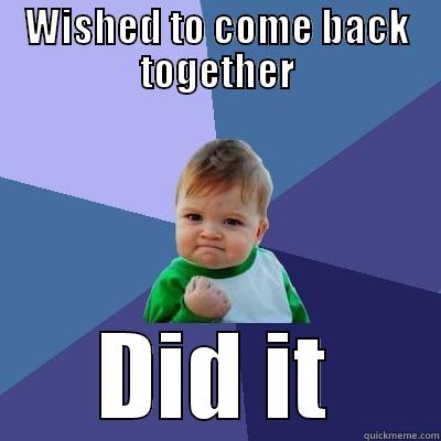 WISHED TO COME BACK TOGETHER DID IT Success Kid