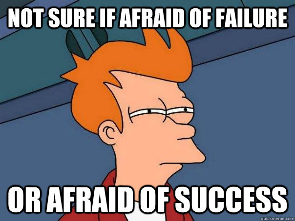 Not sure if afraid of failure or afraid of success  FuturamaFry