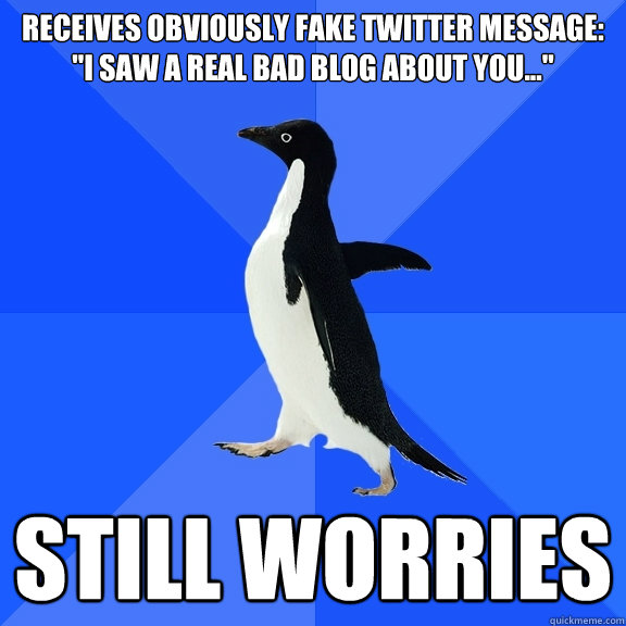 Receives obviously fake twitter message: 