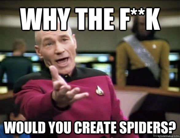 why the f**k would you create spiders?  Annoyed Picard HD