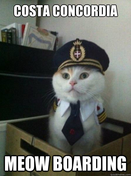 Costa Concordia Meow boarding  Captain kitteh
