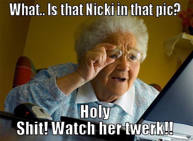 WHAT.. IS THAT NICKI IN THAT PIC? HOLY SHIT! WATCH HER TWERK!! Grandma finds the Internet