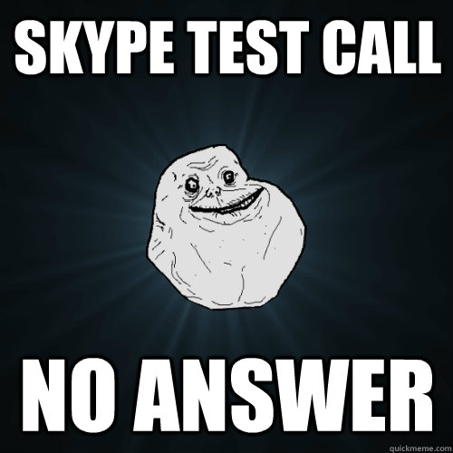 Skype test call No answer  Forever Alone