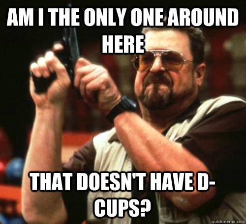 Am i the only one around here that doesn't have d-cups?  Am I The Only One Around Here