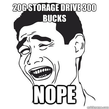 20g storage drive 300 bucks NOPE - 20g storage drive 300 bucks NOPE  NOPE