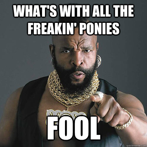 WHAT's with all the freakin' ponies fool - WHAT's with all the freakin' ponies fool  Mr T