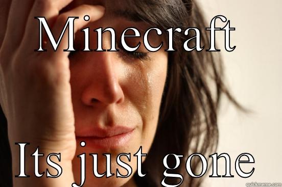 MINECRAFT ITS JUST GONE First World Problems