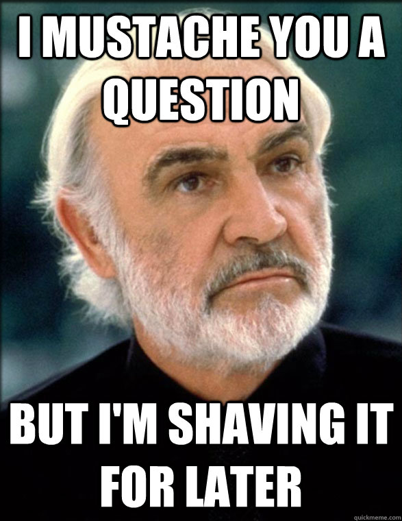 I Mustache you a question but i'm shaving it for later  