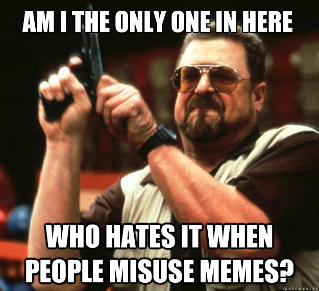 Am I the only one in here Who hates it when people misuse memes?  Walter