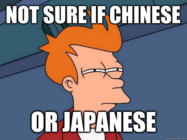 Not sure if Chinese Or Japanese  Futurama Fry
