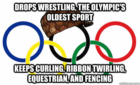 drops wrestling, the olympic's oldest sport keeps curling, ribbon twirling, equestrian, and fencing  