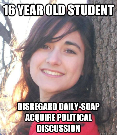 16 year old student disregard daily-soap acquire political discussion  Good Girl Jessica