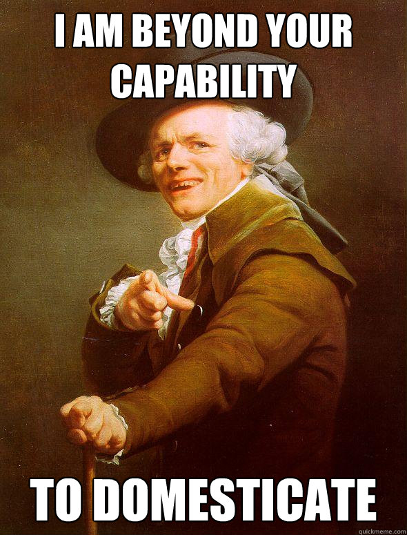I am beyond your capability to domesticate  Joseph Ducreux