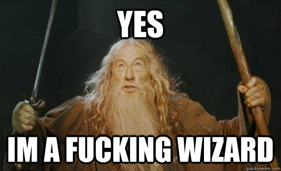 Yes Im a fucking wizard  Gandalf