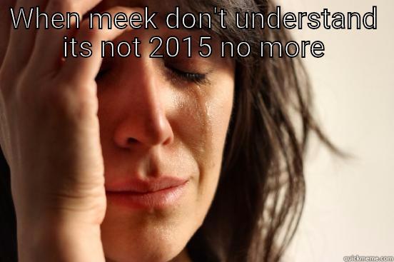WHEN MEEK DON'T UNDERSTAND ITS NOT 2015 NO MORE  First World Problems