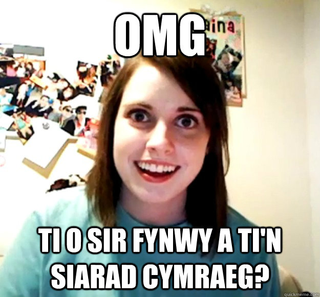 OMG Ti o Sir Fynwy a ti'n siarad Cymraeg?  Overly Attached Girlfriend