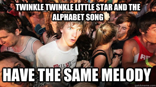 Twinkle twinkle little star and the alphabet song Have the same melody  - Twinkle twinkle little star and the alphabet song Have the same melody   Sudden Clarity Clarence