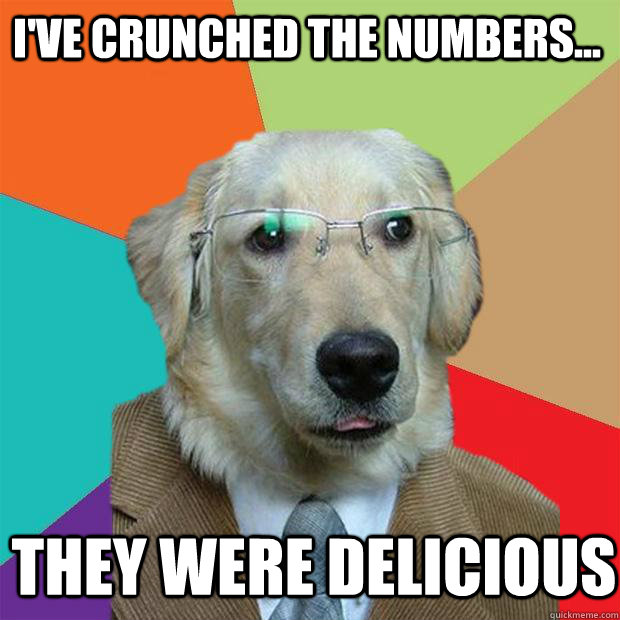 I've crunched the numbers... They were delicious  Business Dog