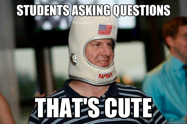 Students asking questions That's cute  