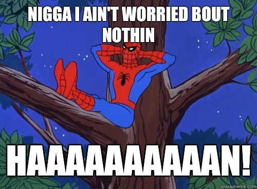 Nigga I ain't worried bout nothin Haaaaaaaaaan! - Nigga I ain't worried bout nothin Haaaaaaaaaan!  Spider man